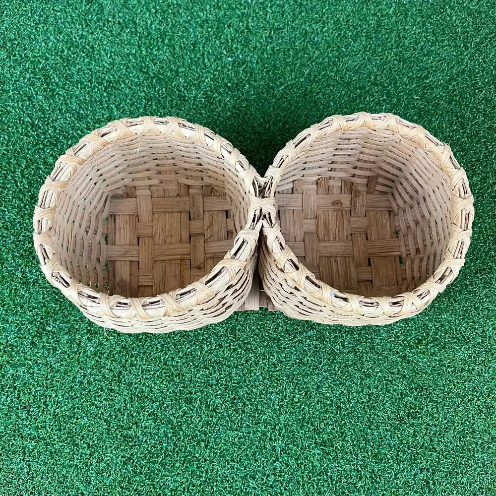Vintage Hancock Double Woven Peanut Basket